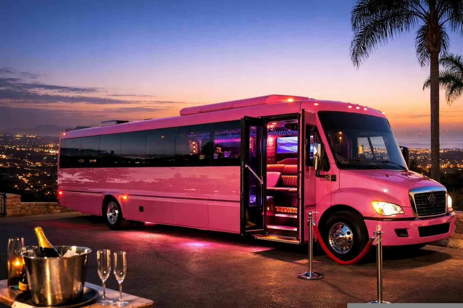 Vista CA Pink Party Bus Rental