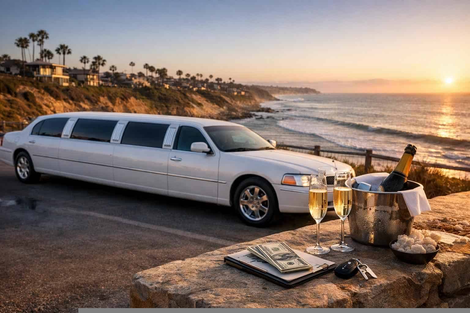 White Limo Rental Prices in Solana Beach CA