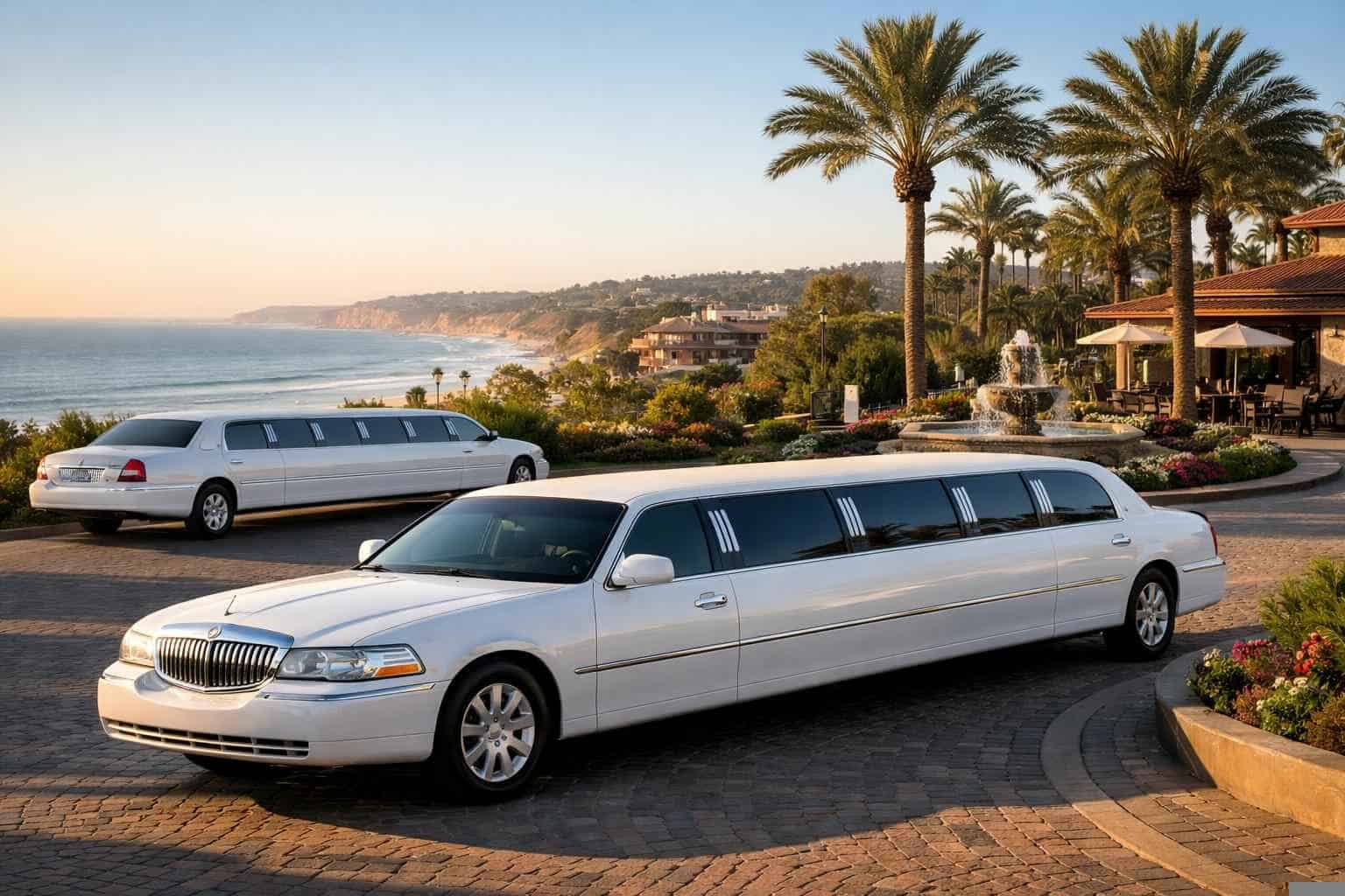 White Limousines in Del Mar California