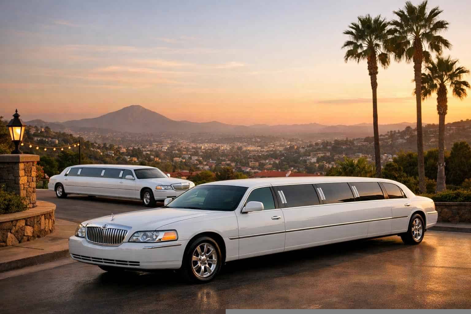 White Limousines in La Mesa California