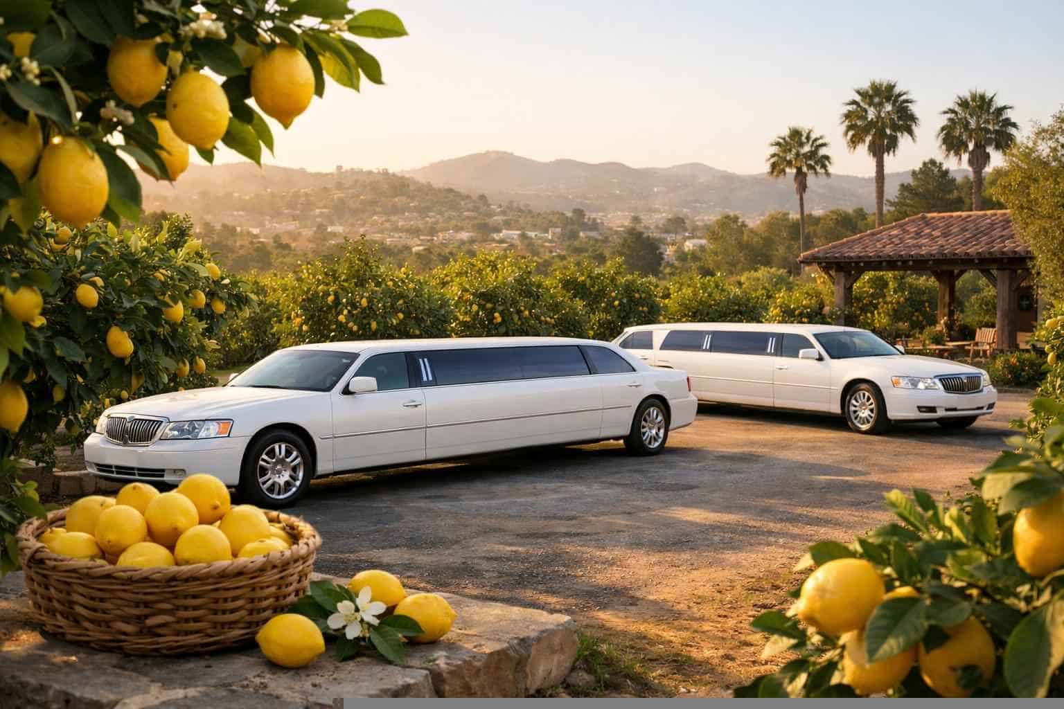White Limousines in Lemon Grove California