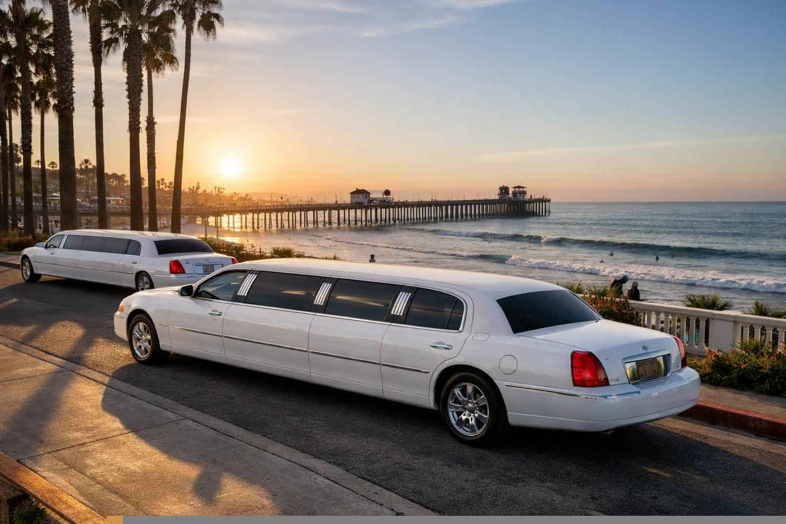 White Limousines in Oceanside California