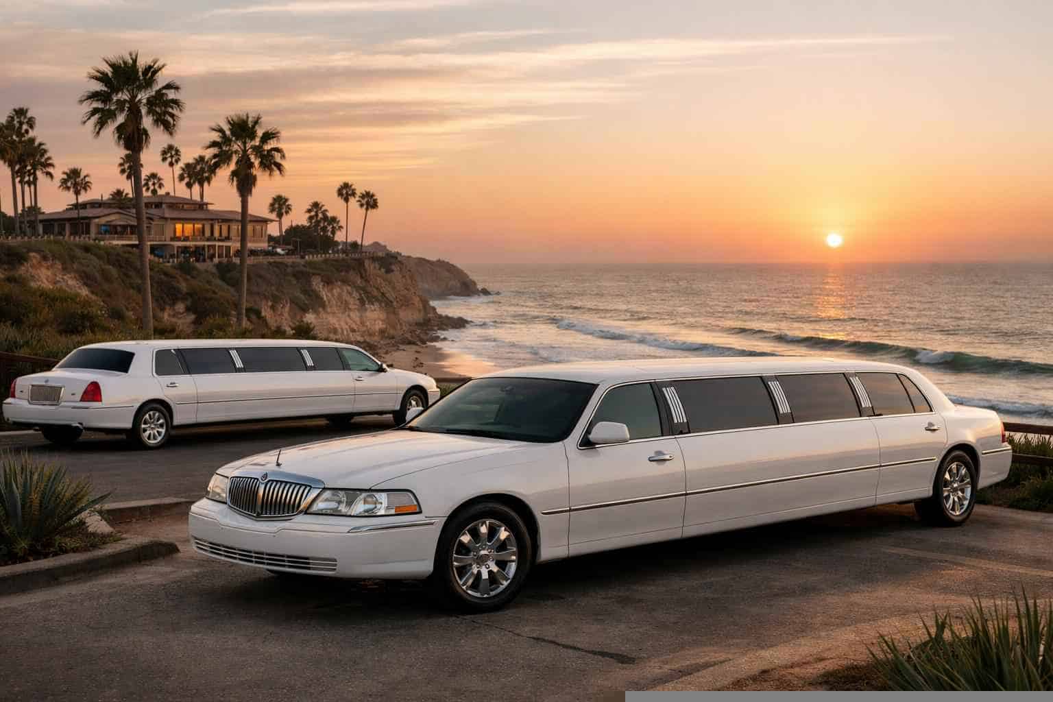 White Limousines in Solana Beach California