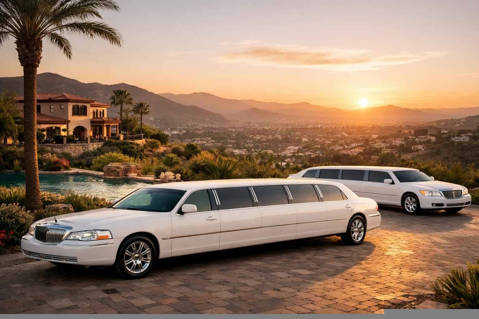 White Limousines in Vista California