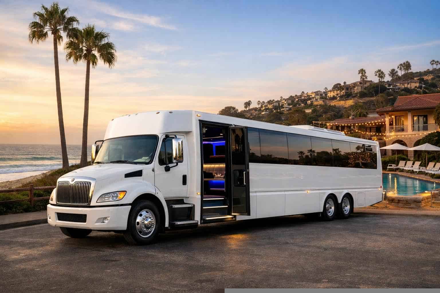 White Party Bus Rental Del Mar CA