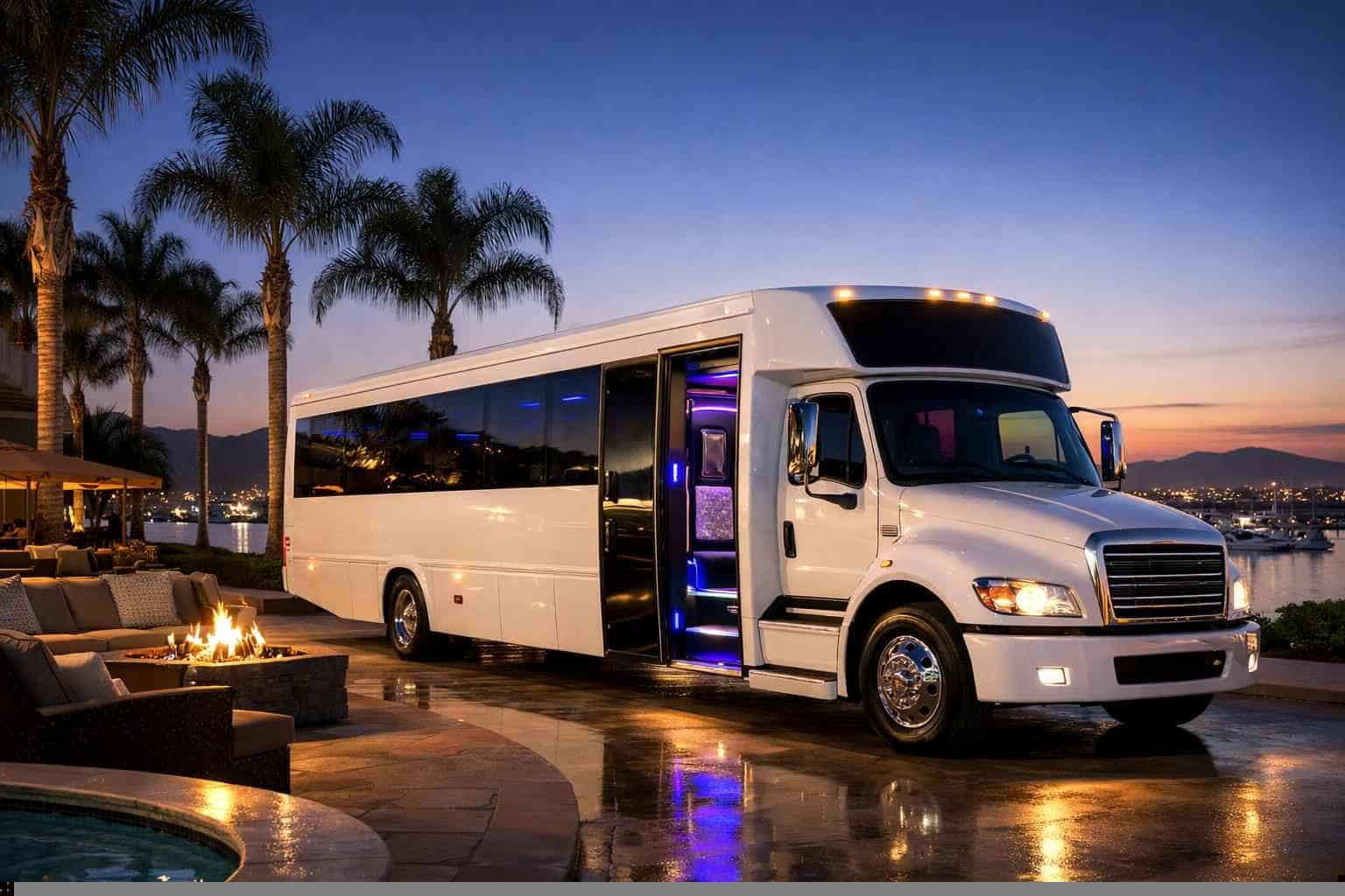 White Party Bus Rental Near Me Chula Vista CA