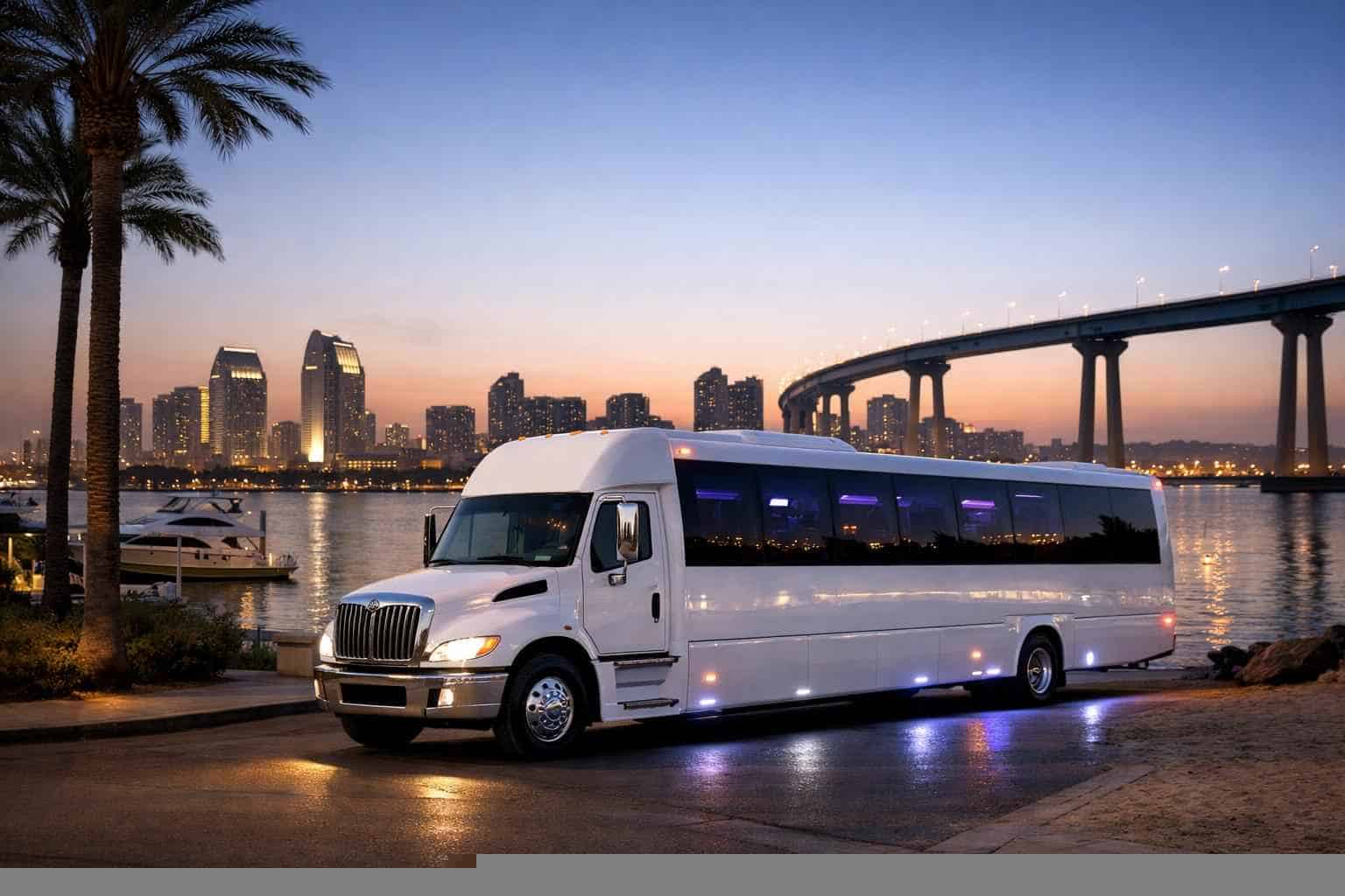 White Party Bus Rental Near Me Coronado CA