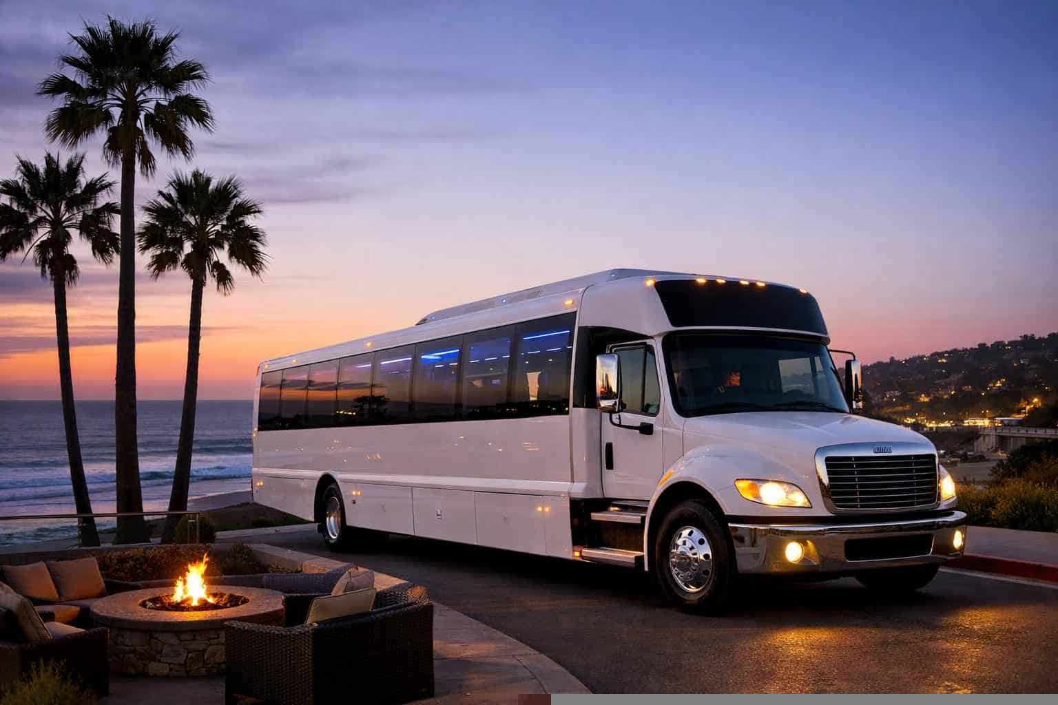 White Party Bus Rental Near Me Del Mar CA