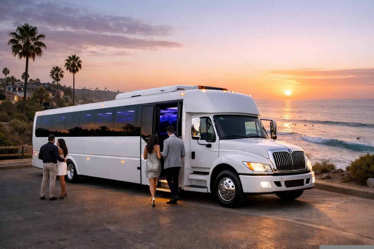 White Party Bus Rental Near Me Encinitas CA