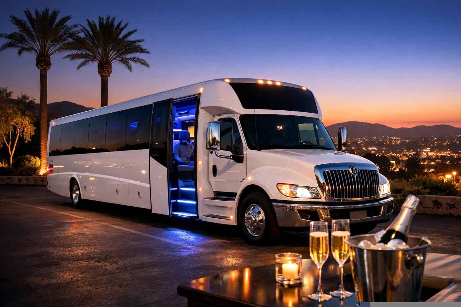 White Party Bus Rental Near Me Escondido CA