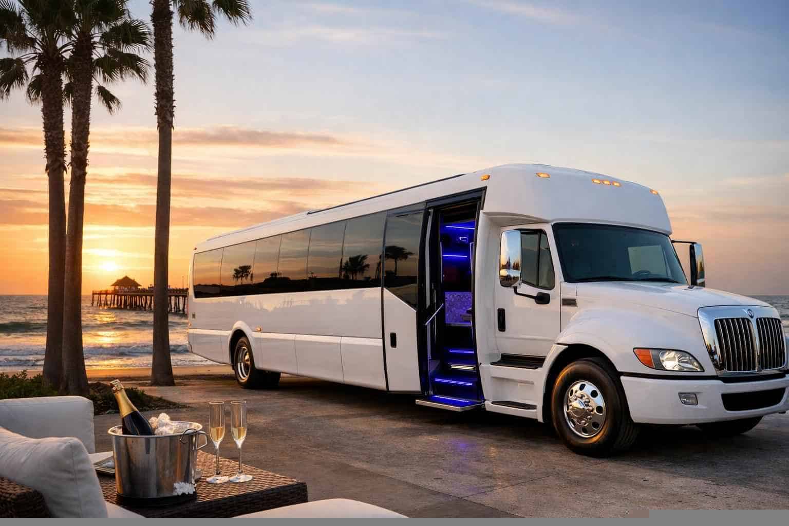 White Party Bus Rental Near Me Imperial Beach CA
