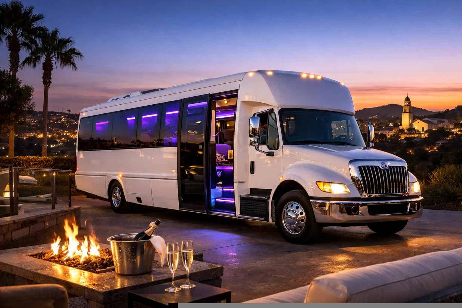 White Party Bus Rental Near Me La Mesa CA