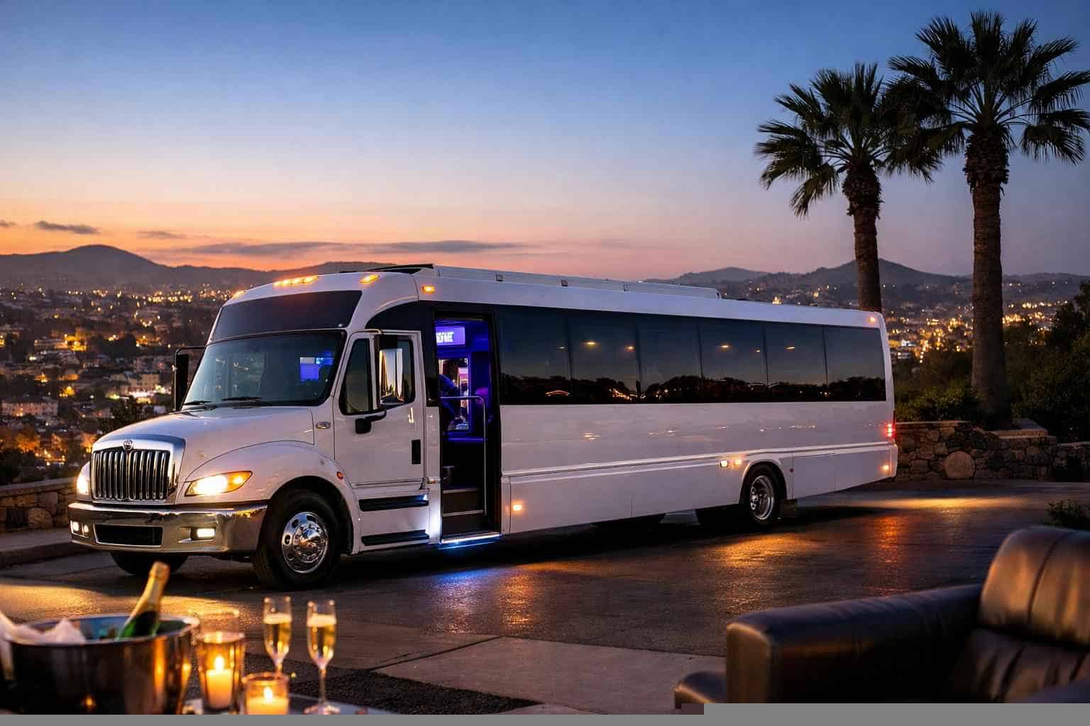 White Party Bus Rental Near Me Lemon Grove CA