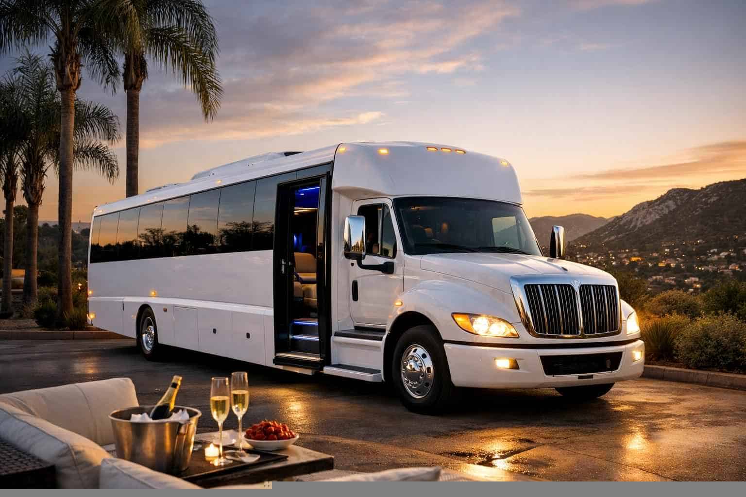 White Party Bus Rental Near Me Poway CA