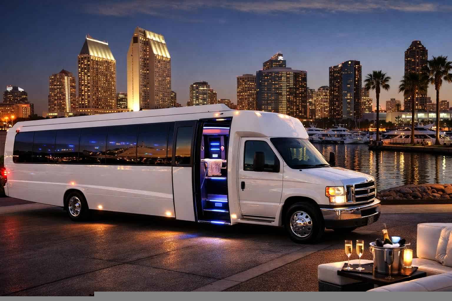 White Party Bus Rental Near Me San Diego CA