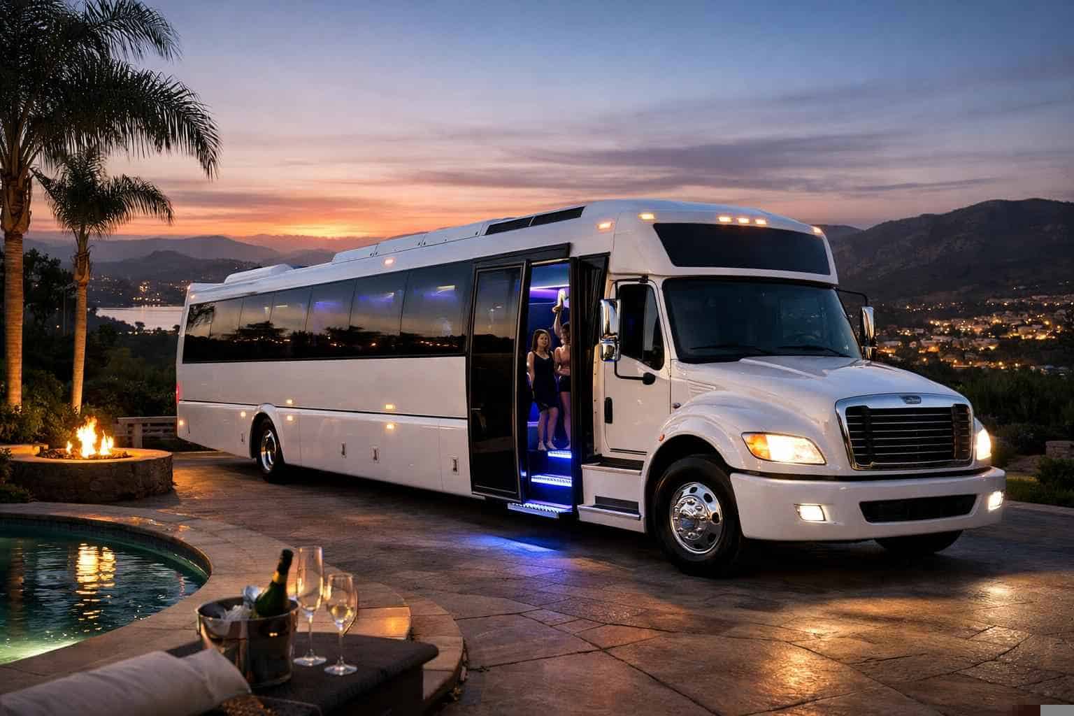 White Party Bus Rental Near Me San Marcos CA