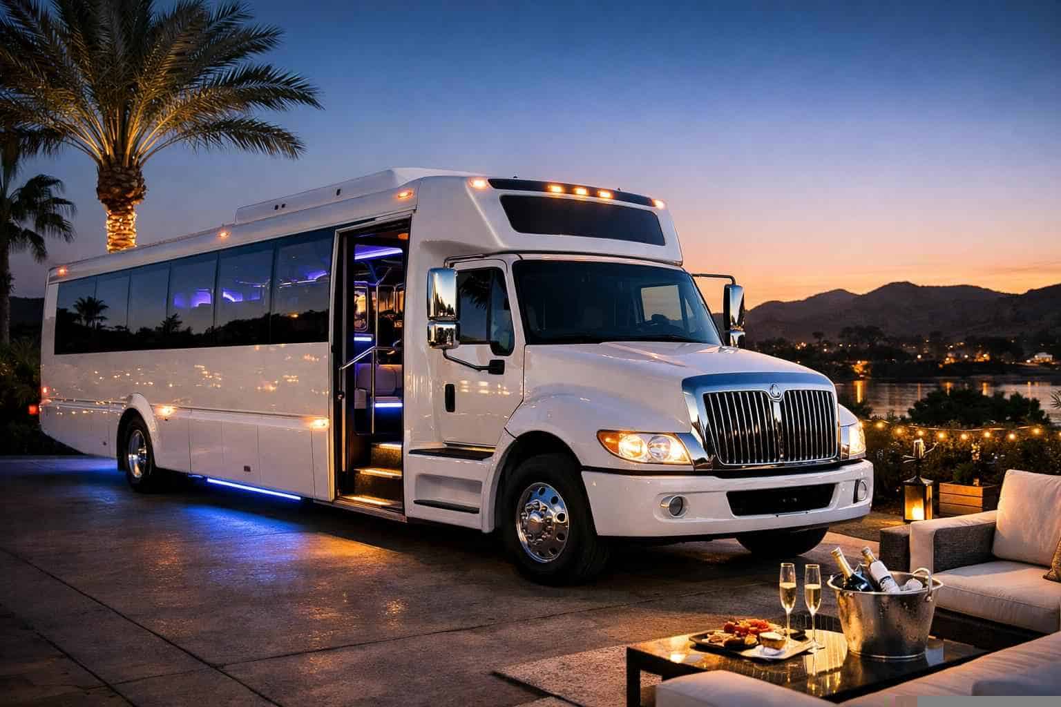 White Party Bus Rental Near Me Santee CA