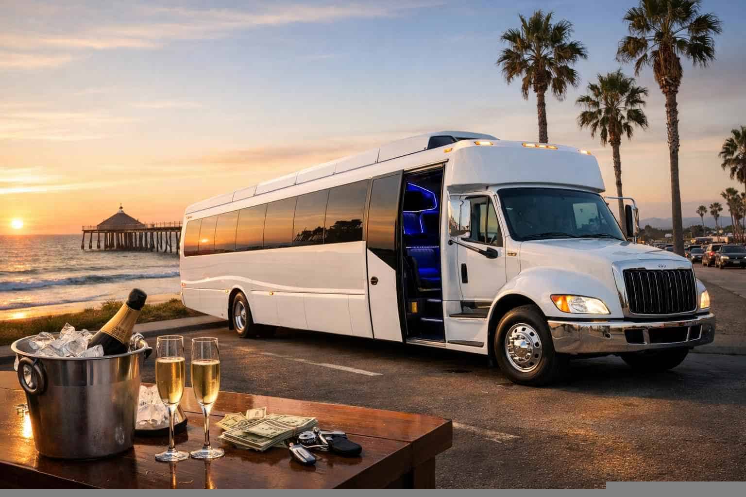 White Party Bus Rental Prices in Imperial Beach CA