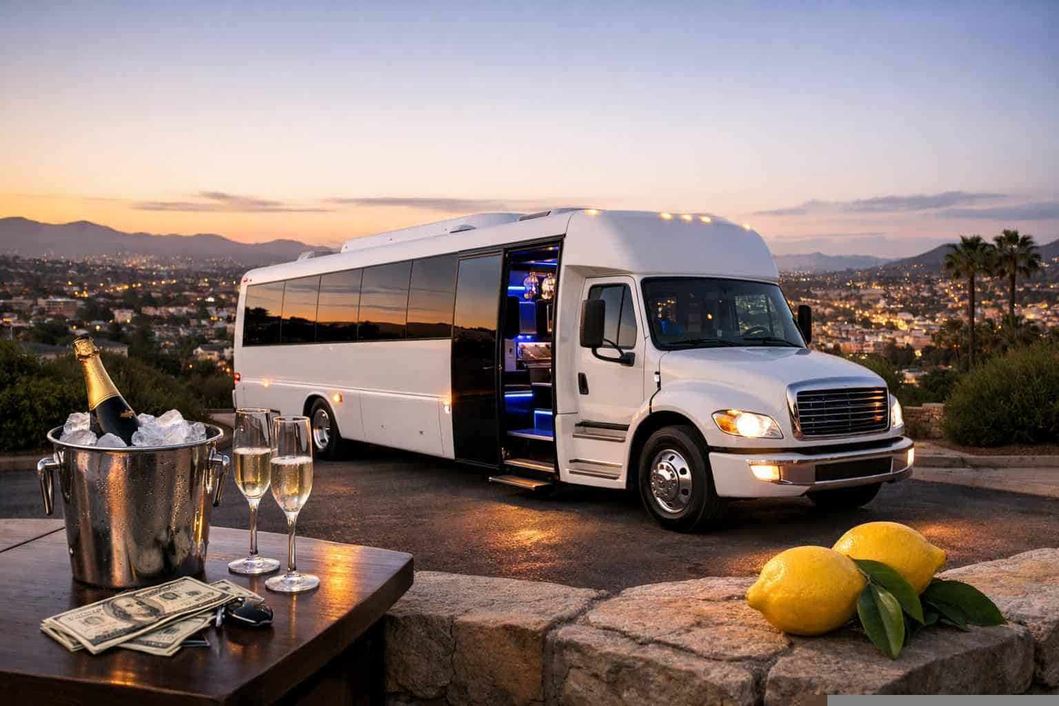 White Party Bus Rental Prices in Lemon Grove CA