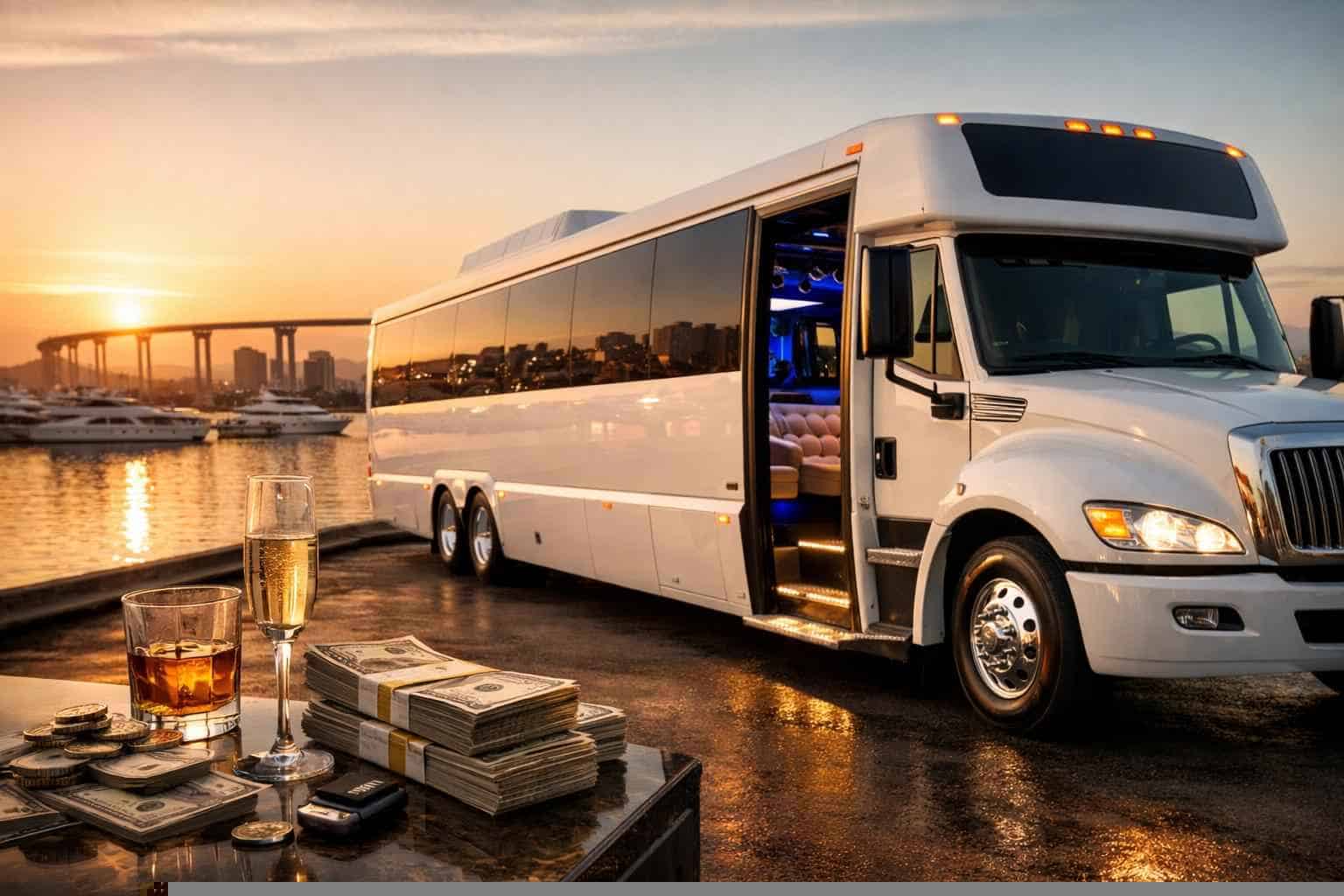 White Party Bus Rental Prices in National City CA