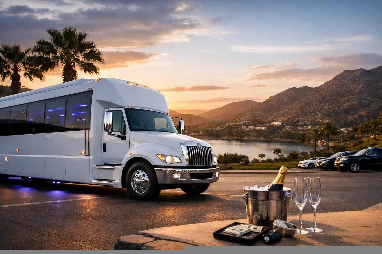 White Party Bus Rental Prices in Poway CA