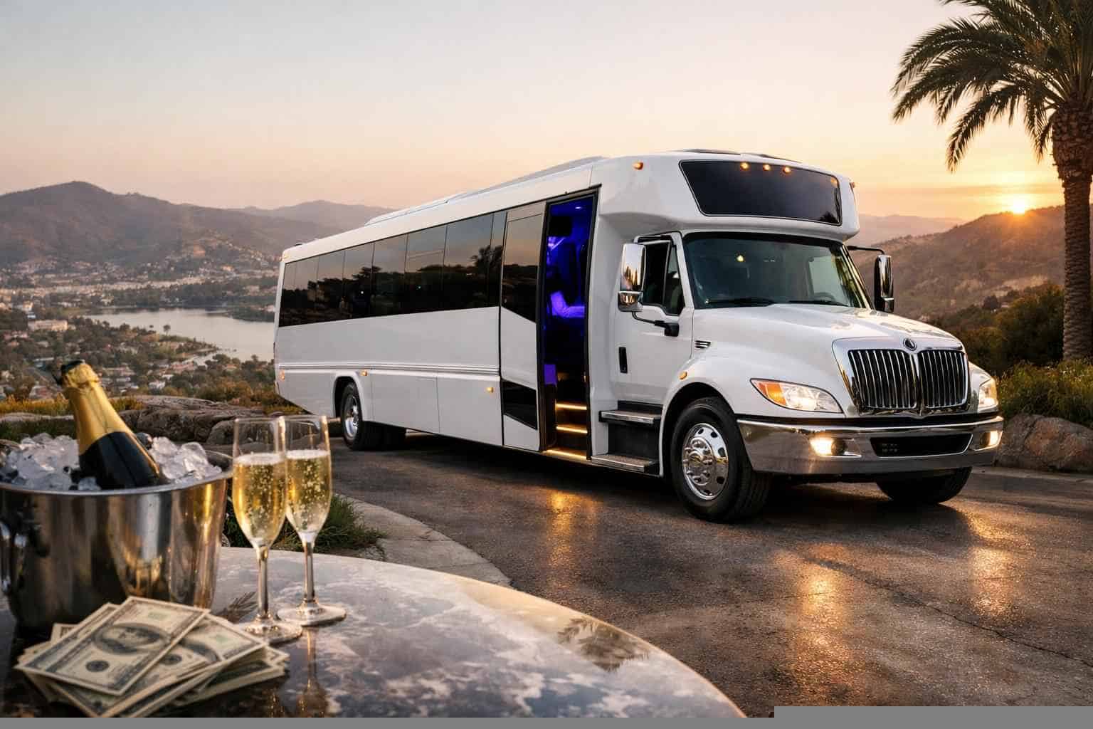 White Party Bus Rental Prices in San Marcos CA