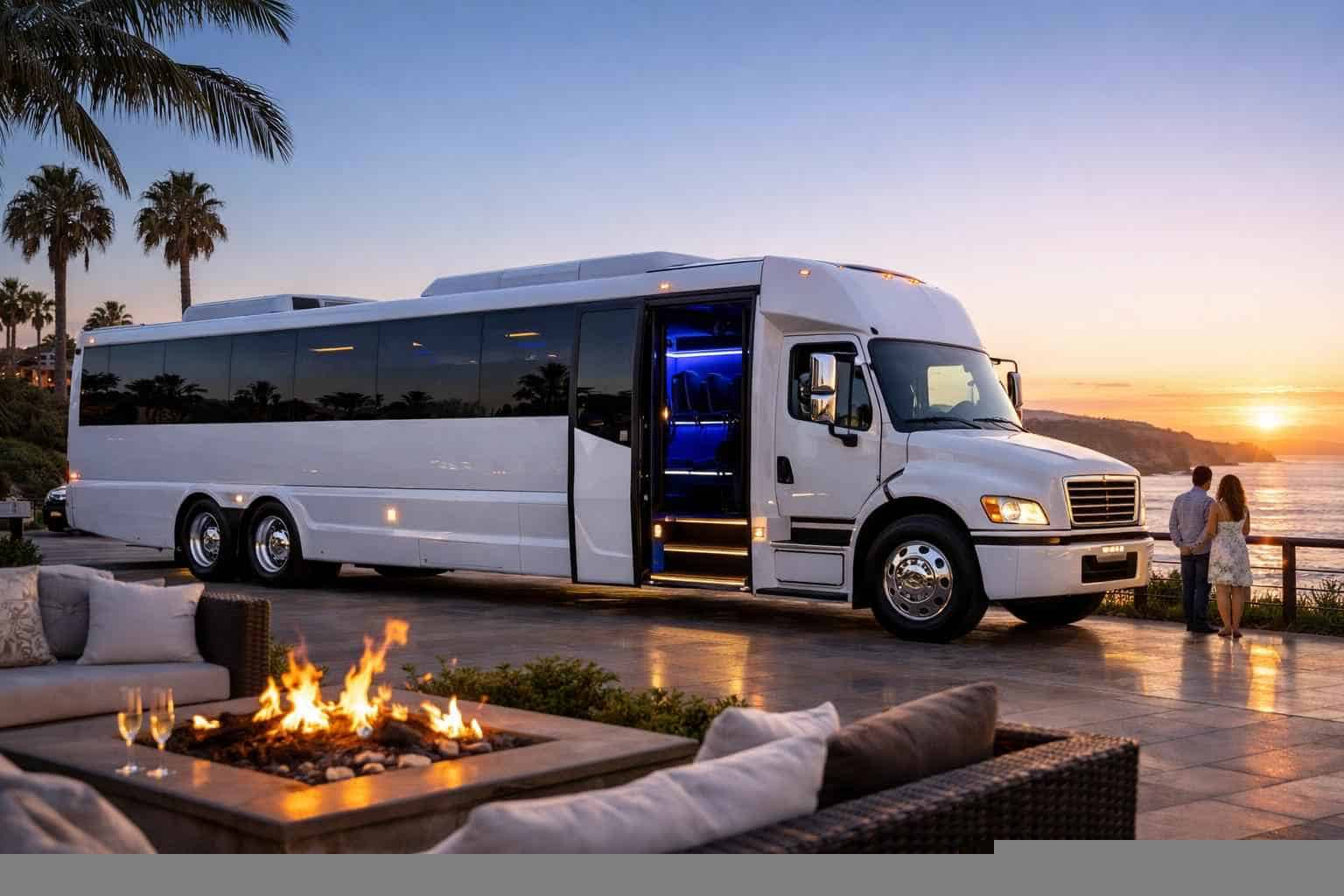 White Party Bus Rental Services in Carlsbad