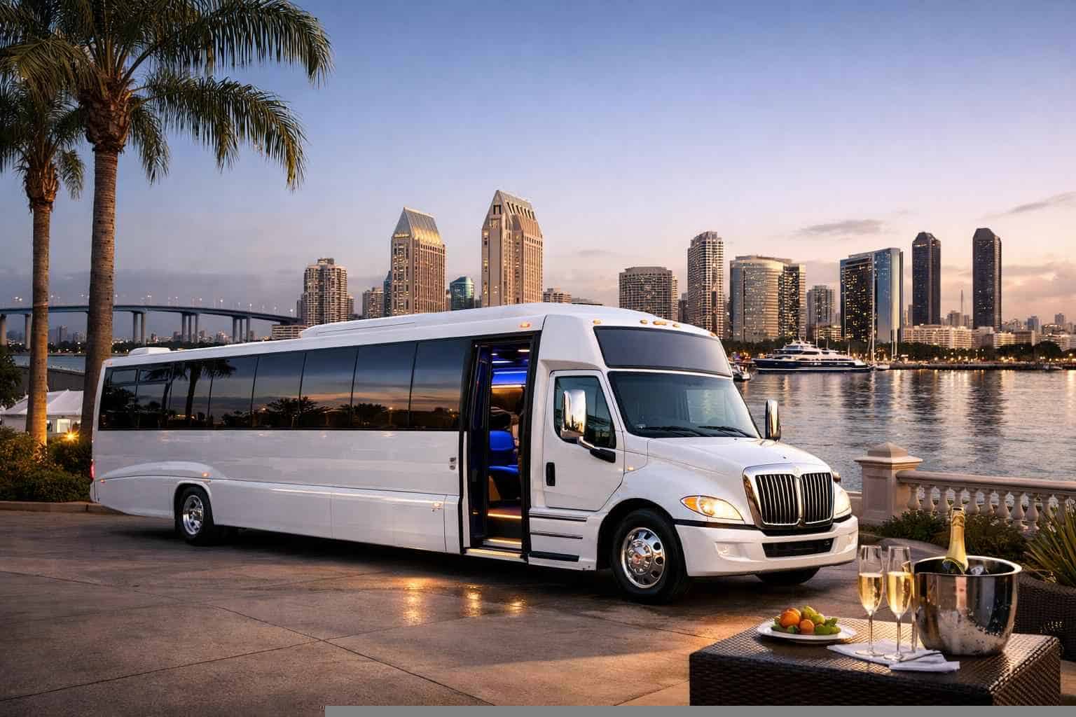 White Party Bus Rental Services in Coronado