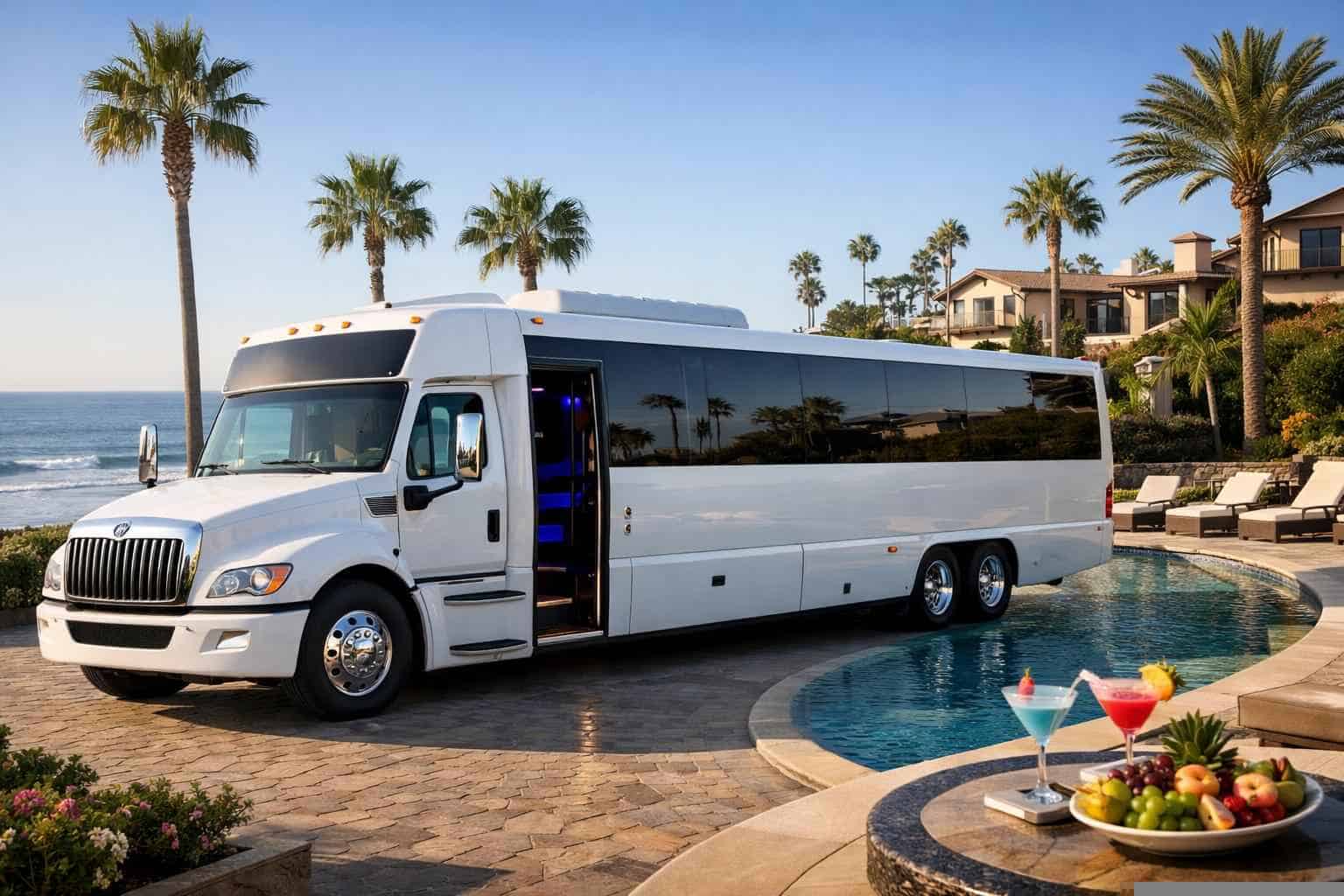 White Party Bus Rental Services in Del Mar