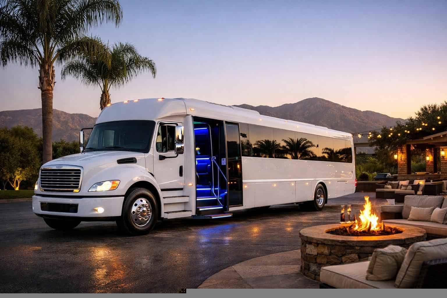White Party Bus Rental Services in El Cajon