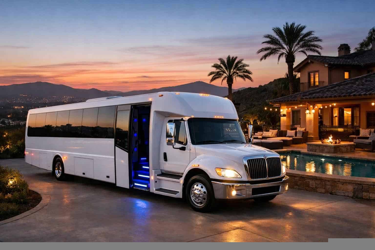 White Party Bus Rental Services in Escondido