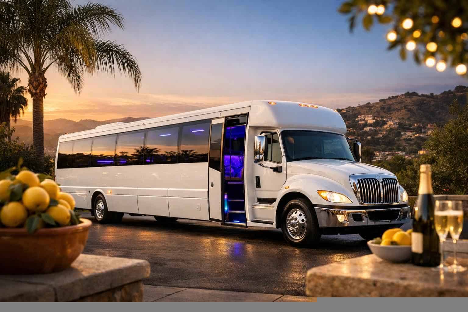 White Party Bus Rental Services in Lemon Grove