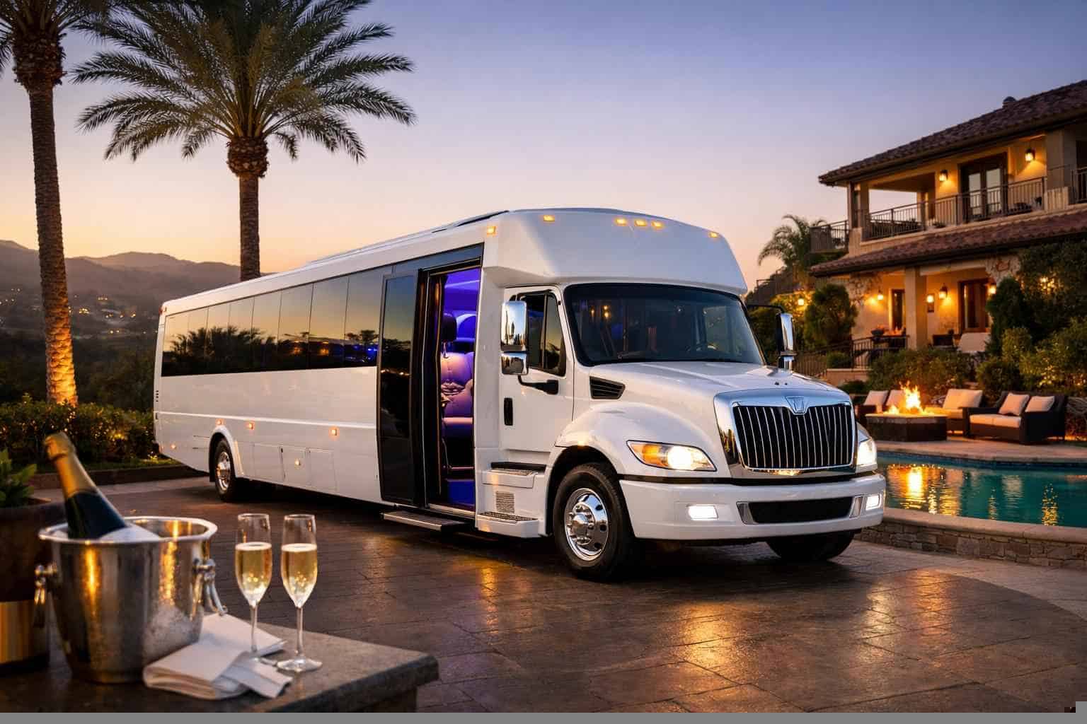 White Party Bus Rental Services in San Marcos