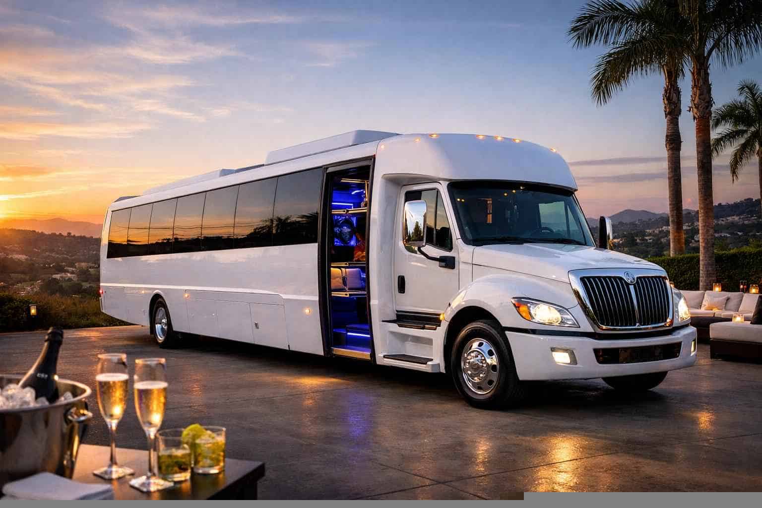 White Party Bus Rental Services in Vista
