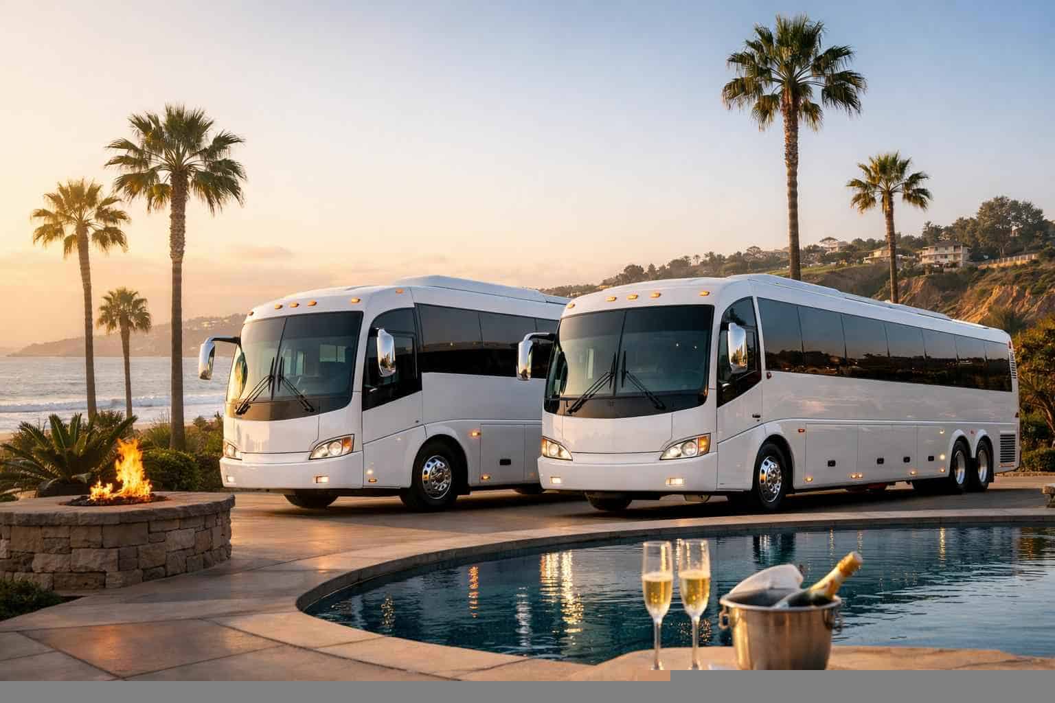 White Party Buses in Del Mar California