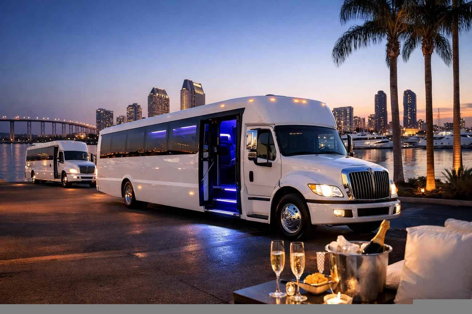 White Party Buses in San Diego California